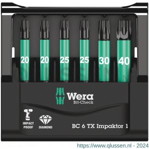 Wera Bit-Check 6 TX Impaktor 1 bit set 6 delig 05057693001