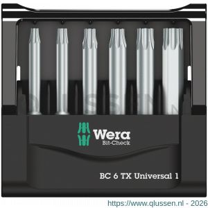 Wera Bit-Check 6 TX Universal 1 bit set Torx 6 delig 05056472001