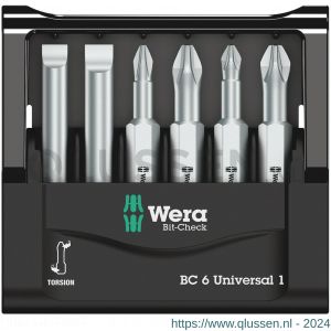 Wera Bit-Check 6 Universal 1 ZB bit set 6 delig 05073635001