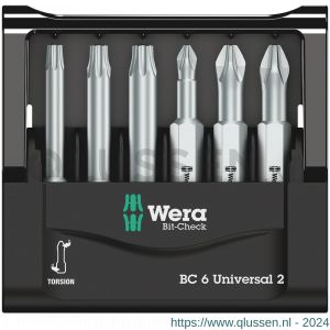 Wera Bit-Check 6 Universal 2 bit set 6 delig 05056473001