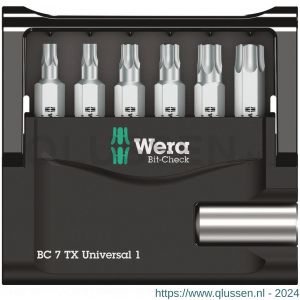 Wera Bit-Check 7 TX Universal 1 bit set Torx 7 delig 05056294001