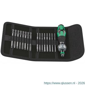 Wera Kraftform Kompakt 60 RA handhouder ratel met bits 17 delig 05051040001