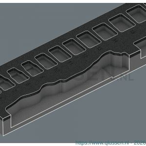 Wera 9821 schuimrubberen inzetstuk voor 8000 B Zyklop ratel 3/8 inch set 1 zonder gereedschap 172x30x392 mm 05137321001