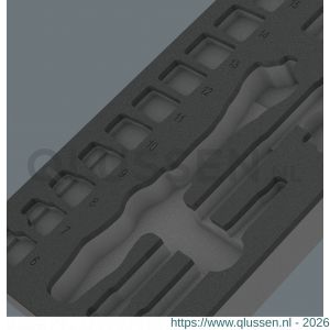 Wera 9821 schuimrubberen inzetstuk voor 8000 B Zyklop ratel 3/8 inch set 1 zonder gereedschap 172x30x392 mm 05137321001
