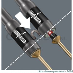 Wera 897/4 Impaktor R Impaktor houder met spanring en ringmagneet 1/4 inch x 75 mm 05057676001