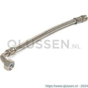 Bosta gevlochten slang 90 graden RVS-EPDM 3/4 inch buitendraad x wartel binnendraad 10 bar 60 cm haaks type haaks 0081126