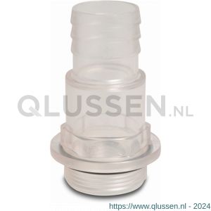 Praher kijkglas PVC-U 1.1/2 inch x 38 mm buitendraad x slangtule transparant 0100414