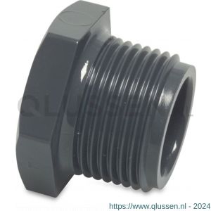 Mega Profec plug PVC-U 1.1/4 inch buitendraad 10 bar grijs 0110604