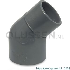 Mega Profec knie 45 graden PVC-U 40/50 mm x 50 mm lijmmof-spie x lijmmof 10 bar grijs 0110068