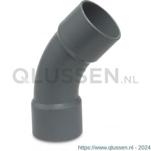 Mega Profec bocht 45 graden PVC-U 160 mm lijmmof 12,5 bar grijs type handgevormd 0110220