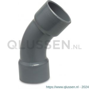 Mega Profec bocht 45 graden PVC-U 75 mm lijmmof 16 bar grijs type handgevormd 0110230