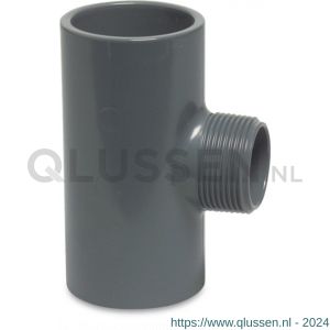 Mega Profec T-stuk 90 graden PVC-U 25 mm x 3/4 inch x 25 mm lijmmof x buitendraad x lijmmof 10 bar grijs 0110346