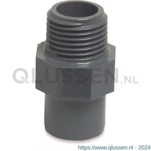 Mega Profec puntstuk PVC-U 1.1/2 inch x 1.1/2 inch imperial lijmspie x buitendraad 10 bar grijs 0169764