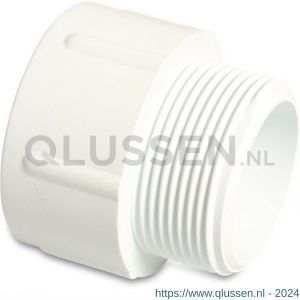 Mega Profec puntstuk PVC-U 1.1/2 inch x 1.1/2 inch imperial lijmmof x buitendraad 10 bar wit 0180129