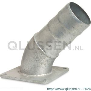 Bosta bocht 45 graden staal gegalvaniseerd 6 inch x 150 mm vierkantflens MZ x slangtule 0200527