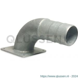 Bosta bocht 90 graden staal gegalvaniseerd 4 inch x 102 mm flens MZ x slangtule 0200555