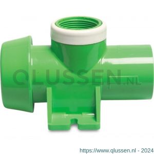 Fersil snelkoppeling PVC-U 63 mm x 1.1/4 inch x 63 mm V-deel Fersil x binnendraad x lijmmof 8 bar groen type sproeieraansluiting 0221229