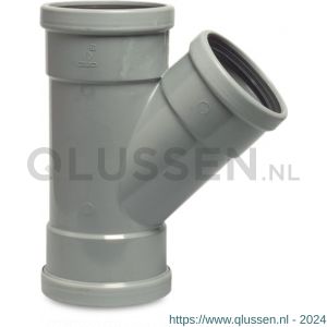 Bosta T-stuk 45 graden PVC-U 250 mm x 200 mm x 250 mm SN4 manchet grijs KOMO-BENOR 0360282