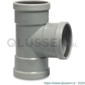 Bosta T-stuk 87 graden PVC-U 250 mm SN4 manchet grijs KOMO-BENOR 0360304