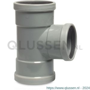Bosta T-stuk 87 graden PVC-U 200 mm x 110 mm x 200 mm SN4 manchet grijs KOMO-BENOR 0360324