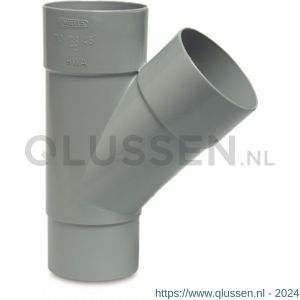 Bosta T-stuk 45 graden PVC-U 70 mm lijmmof x lijmmof x verjonging grijs 0360514