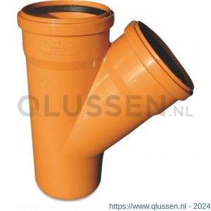 Bosta T-stuk 45 graden PVC-U 125 mm SN4 manchet x manchet x spie roodbruin 0370062