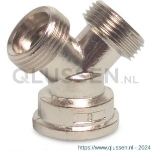 Mega Profec Y-stuk nikkel 3/4 inch buitendraad x buitendraad x binnendraad 0420528