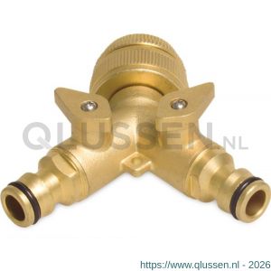 Profec Y-stuk messing 3/4 inch-1 inch wartel binnendraad x mannelijk klik x mannelijk klik type met kogelkraan 0500179