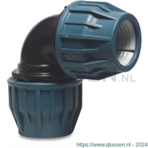 Jason knie 90 graden PP 50 mm knel 16 bar zwart-blauw DVGW-KIWA-WRAS-SVGW 0706550