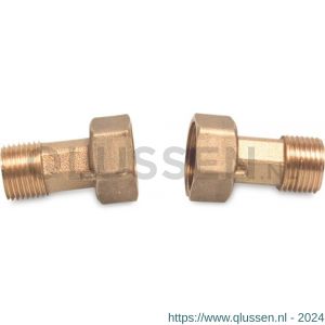 Profec set koppelingen voor watermeter messing 2 1/2 inch x 2 inch wartel binnendraad x buitendraad type vlakdichtend 7025313