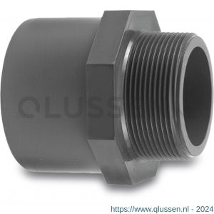 VDL puntstuk PVC-U 16/23 mm x 3/8 inch lijmmof-spie x buitendraad 16 bar grijs type zeskant 7002716