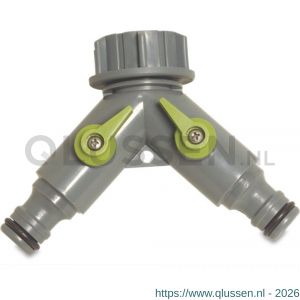 Hydro-Fit verdeler PVC-U 3/4 inch wartel binnendraad x mannelijk klik x mannelijk klik grijs-groen 7010939