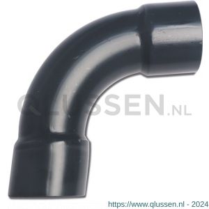 Mega Profec brijvoerbocht 80 graden PVC-U 63 mm lijmmof 10 bar grijs type handgevormd 7015317