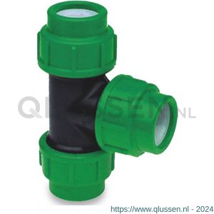 VDL T-stuk 90 graden PP 63 mm knel 10 bar zwart-groen 7018391