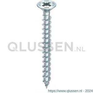 Heco-Topix-Plus spaanplaatschroef 3,0x40 mm platverzonken kop met freesholtes Pozi-Drive PZD 1 variabele voldraad verzinkt blauw A3K 200 stuks SKV-klein verpakking 60147