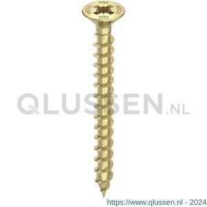 Heco-Topix-Plus spaanplaatschroef 4,0x20 mm platverzonken kop met freesholtes Pozi-Drive PZD 2 variabele voldraad verzinkt geel A3L 1000 stuks VARIANTA verpakking 60388