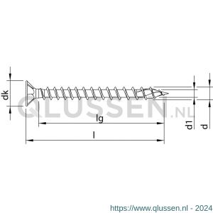 Heco-Topix-Plus spaanplaatschroef 4,5x40 mm platverzonken kop met freesholtes Pozi-Drive PZD 2 variabele voldraad verzinkt geel A3L 500 stuks VARIANTA verpakking 60677