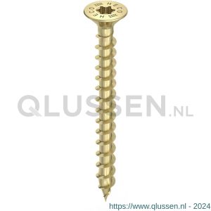 Heco-Topix-Plus spaanplaatschroef 4,5x30 mm platverzonken kop met freesholtes Heco-Drive HD 20 variabele voldraad verzinkt geel A3L 500 stuks VARIANTA verpakking 60636