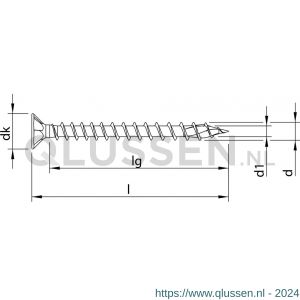 Heco-Topix-Plus houtbouwschroef 6,0x90 mm platverzonken kop met freesholtes Heco-Drive HD 30 variabele voldraad verzinkt blauw A3K 100 stuks VARIANTA verpakking 61098