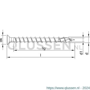 Heco-Topix-Plus spaanplaatschroef 3,0x12 mm kleine platverzonken kop Pozi-Drive PZD 1 variabele voldraad verzinkt blauw A3K 200 stuks SKV-klein verpakking 60046