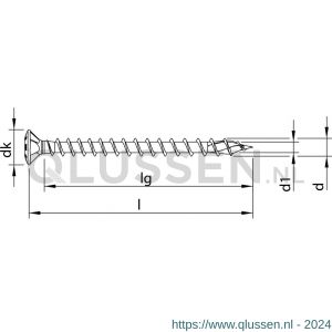 Heco-Topix-Plus RVS A2 spaanplaatschroef 3,5x20 mm platverzonken lenskop met freesholtes Heco-Drive HD 20 variabele voldraad blank glijcoating 200 stuks SKV-klein verpakking 61997