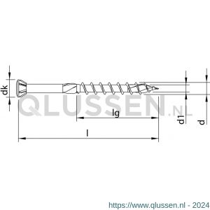 Heco-Topix-Plus glaslatschroef 3,5x35 mm platverzonken lenskop met freesribben T-Drive T 10 deeldraad verzinkt blauw A3K 1000 stuks VARIANTA verpakking 60272