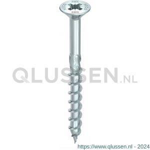 Heco-Topix-Plus spaanplaatschroef 4,0x45 mm platverzonken kop met freesholtes Pozi-Drive PZD 2 deeldraad verzinkt blauw A3K 500 stuks VARIANTA verpakking 60506