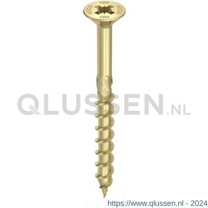 Heco-Topix-Plus spaanplaatschroef 4,0x40 mm platverzonken kop met freesholtes Pozi-Drive PZD 2 deeldraad verzinkt geel A3L 500 stuks VARIANTA verpakking 60483