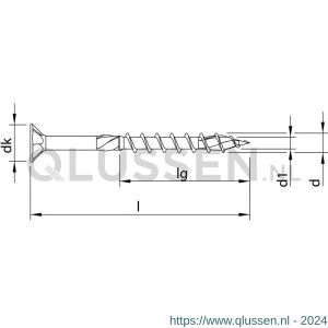 Heco-Topix-Plus spaanplaatschroef 4,5x30 mm platverzonken kop met freesholtes Pozi-Drive PZD 2 deeldraad verzinkt geel A3L 500 stuks VARIANTA verpakking 60639