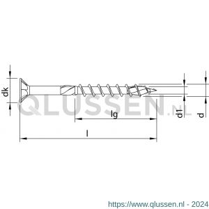 Heco-Topix-Plus houtbouwschroef 6,0x60 mm platverzonken kop met freesholtes Heco-Drive HD 30 deeldraad verzinkt geel A3L 200 stuks VARIANTA verpakking 61058