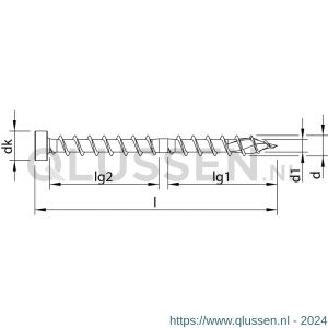 Heco-Topix-Plus CombiConnect houtverbindingsschroef 8,5x215 mm cilinderkop T-Drive T 40 CC-draad verzinkt blauw A3K 50 stuks VARIANTA verpakking 61455