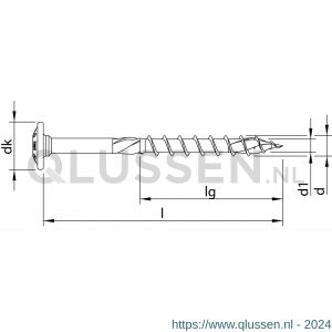 Heco-Topix-Plus tellerkopschroef 6,0x120 mm tellerkop T-Drive T 30 deeldraad verzinkt blauw A3K 100 stuks VARIANTA verpakking 61137