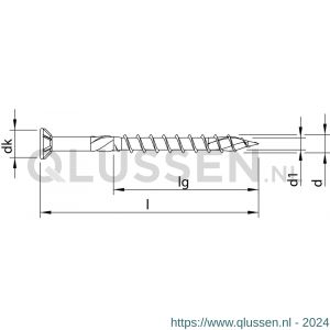 Heco-Topix-Plus RVS A2 5,0x45 mm vlonderschroef platverzonken kop met freesribben Heco-Drive HD 20 deeldraad blank glijcoating 200 stuks VARIANTA verpakking 61749