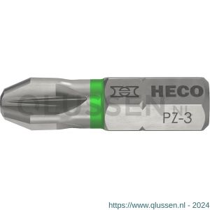 Heco schroefbit Pozi-Drive PZD 3 kleur ring groen in blister 10 stuks 57106
